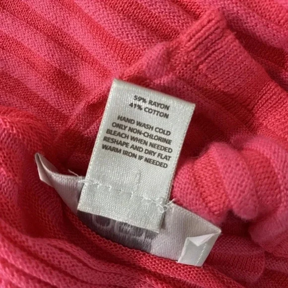 Ann Taylor Loft Womens Pullover Knit Top Long Sleeves Pink Shirt Size medium - Picture 5 of 5